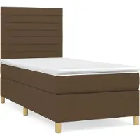 Syfax Boxspringbett mit Matratze Dunkelbraun 100x200 cm Stoff