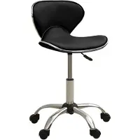 Syfax Bürostuhl Schwarz Kunstleder höhenverstellbar Gasdruckfeder 46,5x48,5 cm 110 kg