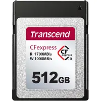 Transcend CFexpress 820, 512 GB, CFexpress, NAND, 1700 MB/s, 1000 MB/s, Schwarz