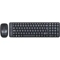 Logitech MK220, Volle Größe (100%), Kabellos, RF Wireless, QWERTY, Schwarz, Maus enthalten