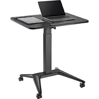 Maclean Brackets Maclean MC-453 Mobiler Laptop-Schreibtisch mit Pneumatischer Höhenverstellung Laptoptisch mit Rollen, 80x52 cm, max. 8 kg, Höhenverstellbar max. 109 cm (Schwarz)