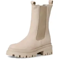 Tamaris Chelsea Boots Damen Rauleder Beige Größe: 37