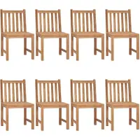 vidaXL Gartenstühle 8 Stk. mit Kissen Massivholz Teak