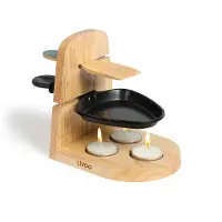 Livoo Raclette Set 1 Person Teelicht Camping Kerzen Holzspatel MEN397