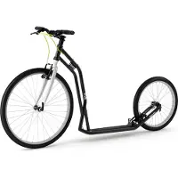 Yedoo Five Roller Scooter Tretroller - für Erwachsene und Teenager, bis 130 kg, mit Luftreifen 26/20 und verstellbarem Lenker Schwarz