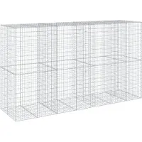 vidaXL Gabione mit Deckel 350x100x200 cm Verzinktes Eisen