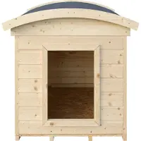 Timbela Hundehütte Outdoor kleine Hunde – Hundehaus Holz für Kleiner Rassen, wasserfestes Dach 87 x 102 x H84 cm, Größe S, M405-1