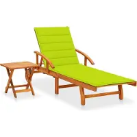 vidaXL Cloris Designermöbel Sonnenliege mit Tisch und Auflage Akazie Massivholz 2024 Neu