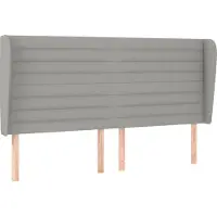 Syfax Kopfteil mit Ohren Hellgrau 183x23x118/128 cm Stoff