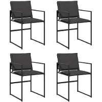 vidaXL Gartenstühle mit Kissen 4 Stk. Schwarz Stahl und Textilene