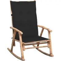 Prolenta Maison Exclusive - Schaukelstuhl mit Kissen Bambus