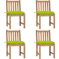 vidaXL Möbel Gartenstühle 4 Stk. mit Kissen Massivholz Teak - Gartenstühle &9151