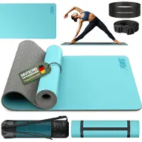 RE:SPORT Yogamatte Hellblau Fitnessmatte Gymnastikmatte Pilates Sportmatte Bodenmatte