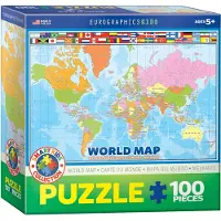 Eurographics World Map Eurographics Kids 100 Pieces