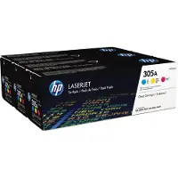 HP 305A 3er-Pack Cyan/Magenta/Gelb Original LaserJet Tonerkartuschen, 2600 Seiten, Cyan, Magenta, Gelb, 3 Stück(e)