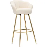 Mauro Ferretti Barhocker Wien Beige 55cm / Hauptfarbe: Beige / Abmessungen: 55 x 110 x 53 cm