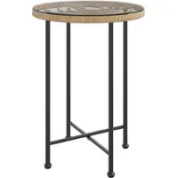 Syfax Esstisch Ø55 cm Hartglas und Stahl