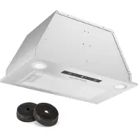 Klarstein Dunstabzugshaube, Abluft/Umluft-Dunstabzugshaube mit Filter, LED-Beleuchtung, Timer & Touch-Bedienfeld, Leise Einbau-Abzugshaube mit 439 m³/h Luftstrom, Effizienter Edelstahl-Dunstabzug