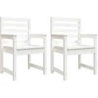 vidaXL Gartenstühle 2 Stk. Weiß 60x48x91 cm Massivholz Kiefer