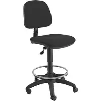 Unisit esos e4s Drehhocker mit verstellbarem Sitz und Fußstütze gepolstert schwarz