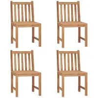 vidaXL Gartenstühle 4 Stk. mit Kissen Massivholz Teak
