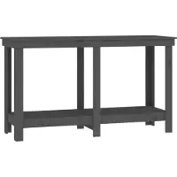 Syfax Werkbank Grau 140x50x80 cm Massivholz Kiefer
