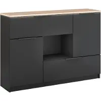 Vicco Kommode Betti Anthrazit/Sonoma 120 x 83.6 cm 2x Tür, 2x Schublade und 1x offenes Fache, Model 41612