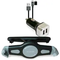 RealPower Tablet Car Set Zubehoer-Set fuer Tablets, Tablet/UMPC, Aktive Halterung, Auto, Schwarz, Silber