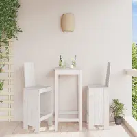 vidaXL "im Angebot" Barhocker 2 Stk. - bis 150 kg - Weiß 40x42x120 cm Massivholz Kiefer - Stapelsessel CC22169