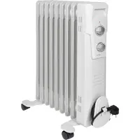 Clatronic Ölradiator | Effiziente mobile Heizung | elektrische Heizung mit 9 Rippen | Radiator mit 3 Leistungsstufen | Slimline Heizkörper | bis zu 40qm | 2000 Watt | RA 3736