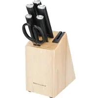 KitchenAid classic 6-teiliges Messerset mit Block, sharp high-carbon japanese steel kitchen knives und rubberwood holder