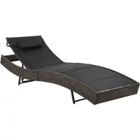 Syfax Sonnenliege Poly Rattan und Textilene Braun