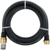 Syfax Saugschlauch mit Messing-Anschlüssen Schwarz 1,1" 4 m PVC
