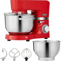 Arebos Küchenmaschine mit 2 Rührschüsseln, Rot, 220 - 240 V, 1500 hp, 380 mm, 238 mm, 300 mm