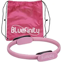 Relaxdays Bluefinity Pilates Ring mit Übungen, Doppelgriff, gepolstert, Widerstandsring Yoga, Fiberglas, Fitness Ring Ø 37cm, pink