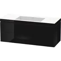 Duravit Waschtischunterschrank c-bonded L-Cube 120x48cm, o HL, sw hgl, 2 Schub., wandhängend