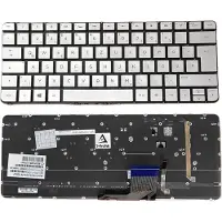 T-ProTek DE - Silber Tastatur mit Beleuchtung, Ohne Rahmen kompatibel für HP Spectre 13t-3000