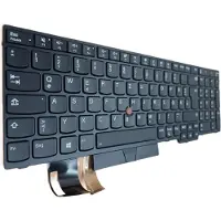 T-ProTek DEUTSCHE-Tastatur Schwarz Rahmen mit Beleuchtung,Trackpoint für Lenovo Thinkpad E580