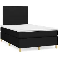 Syfax Boxspringbett mit Matratze Schwarz 120x200 cm Stoff