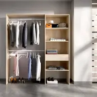 Dmora Großer Kleiderschrank Lhotse 160x187 cm Braun 3 Böden
