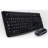 Logitech MK120, Kabelgebunden, USB, AZERTY, Schwarz, Maus enthalten
