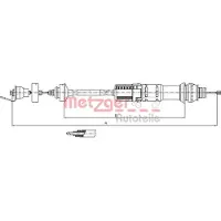 METZGER 11.2198 Kupplungsseil Seilzug für CITROËN Berlingo / Berlingo First (MF, GJK, GFK) 909/687mm