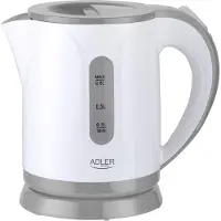Adler AD 1371g Wasserkocher 0.8 Liter 1 Stück 850W Abschaltautomatik Weiß Grau