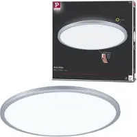 Paulmann LED Panel "Atria Shine 4000K IP20 rund", grau (chromfarben), 1, Ø 42cm H: 2,8cm, 1 Stk., Leuchten, Backlight, LED Panel