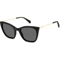Polaroid PLD 4144/S/X Damen-Sonnenbrille Vollrand Quadratisch Kunststoff-Gestell, schwarz