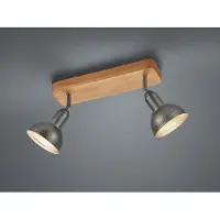 Meine Wunschleuchte LED Deckenstrahler zweiflammig Industrial, Retro, Vintage Lampe Holzbalken Innen