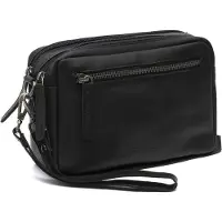 The Chesterfield Brand Leder Kulturbeutel Schultertasche Samui Wash Bag Black schwarz