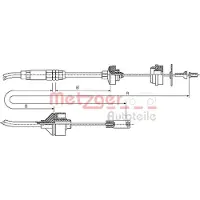 METZGER 11.2195 Kupplungsseil Seilzug für CITROËN Berlingo / Berlingo First (MF, GJK, GFK) 617/340mm