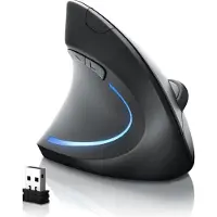 CSL – Maus kabellos für Linkshänder – Vertikalmaus Bluetooth und 2,4 Ghz Wireless Funkmaus – vertikal ergonomisch – Vorbeugung gegen Mausarm – für pc Laptop Notebook