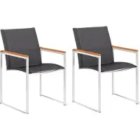 vidaXL "im Angebot" Gartenstühle 2 Stk. - bis 150 kg - Textilene and Edelstahl Grau - Stapelsessel CC20065
